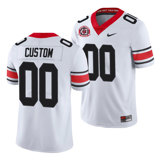 Georgia Bulldogs Custom White College Football 40th Anniversary Alternate Jersey