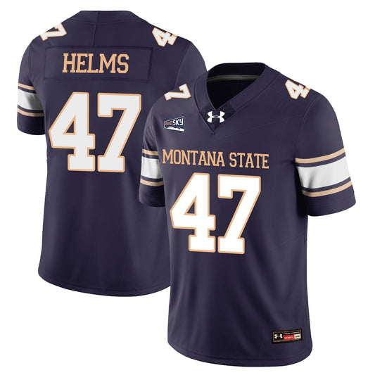 George Helms Jersey #47 Montana State Bobcat Football 2025 Stitched Navy