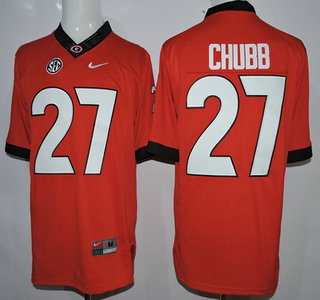Georgia Bulldogs #27 Nick Chubb Red 2015 College Football Limited Jersey