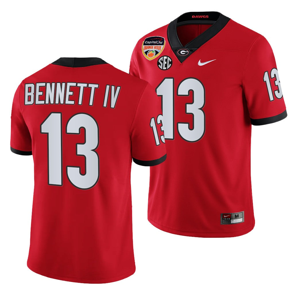 Georgia Bulldogs #13 Stetson Bennett IV 2021 Orange Bowl Jersey Red College Football