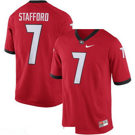 Georgia Bulldogs #7 Matthew Stafford Red Stitched College Football 2016 NCAA Jersey