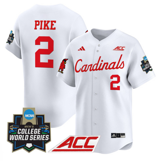 Garret Pike Jersey #2 Louisville Cardinals 2025 World Series Stitched White
