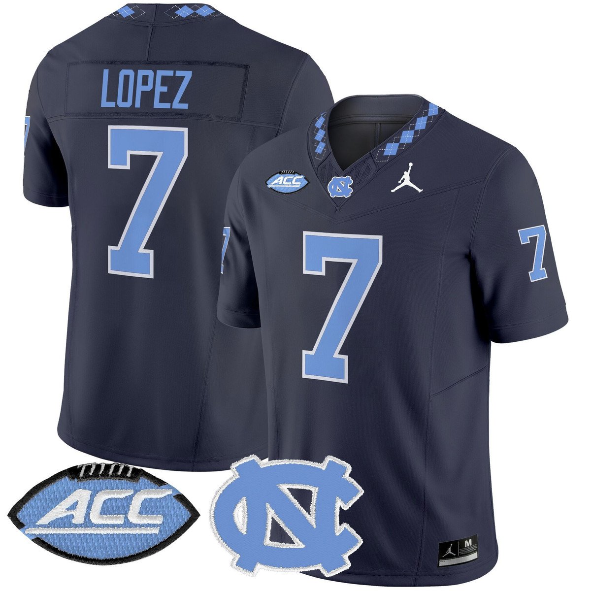 Gio Lopez Jersey #7 North Carolina Tar Heels 2025 Limited Stitched White