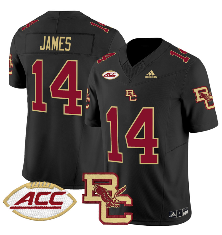 Grayson James Jersey #14 Boston College Eagles 2024 Stitched Black