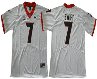 Georgia Bulldogs #7 D'Andre Swift White Limited 2017 College Football Stitched NCAA Jersey