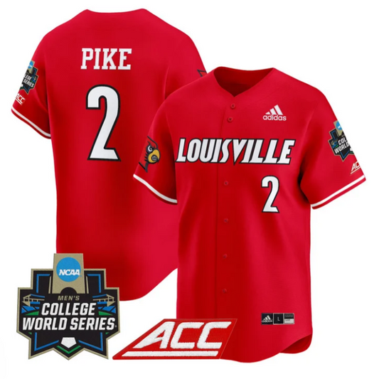 Garret Pike Jersey #2 Louisville Cardinals 2025 World Series Stitched Red