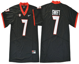 Georgia Bulldogs #7 D'Andre Swift Black Limited 2017 College Football Stitched NCAA Jersey