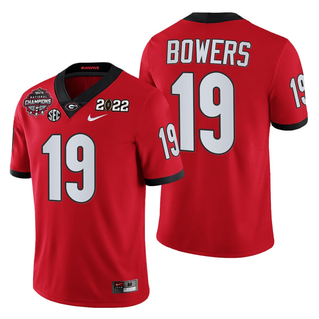 Georgia Bulldogs #19 Brock Bowers 2021-22 CFP National Champions Jersey Red