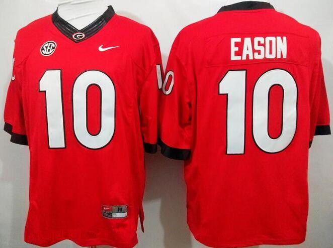 Georgia Bulldogs #10 Jacob Eason Red Stitched NCAA College Football Jersey