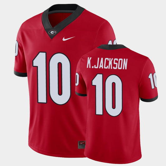 Georgia Bulldogs #10 Kearis Jackson Red College Football Alumni Player Jersey