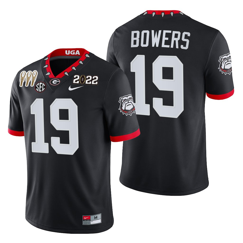 Georgia Bulldogs #19 Brock Bowers 3-Times CFP National Champions Jersey Black