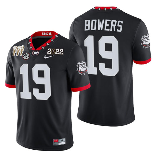 Georgia Bulldogs #19 Brock Bowers 3-Times CFP National Champions Jersey Black