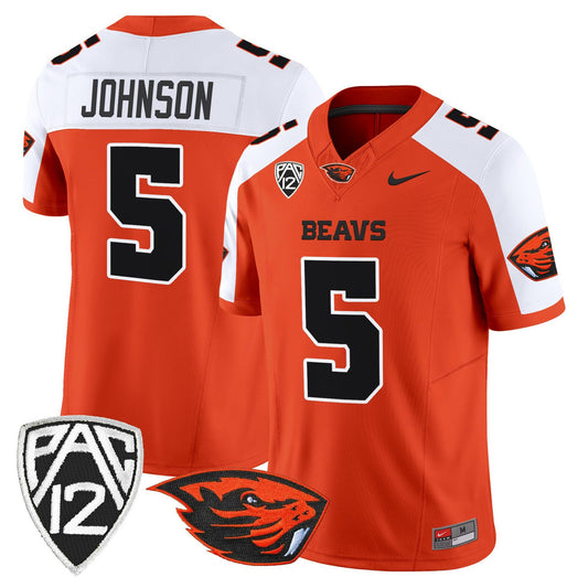 Gabarri Johnson Jersey #5 Oregon State Beavers 2025 Limited Stitched Orange Alter