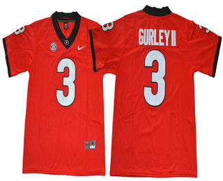 Georgia Bulldogs #3 Todd Gurley II Red Limited 2017 College Football Stitched NCAA Jersey