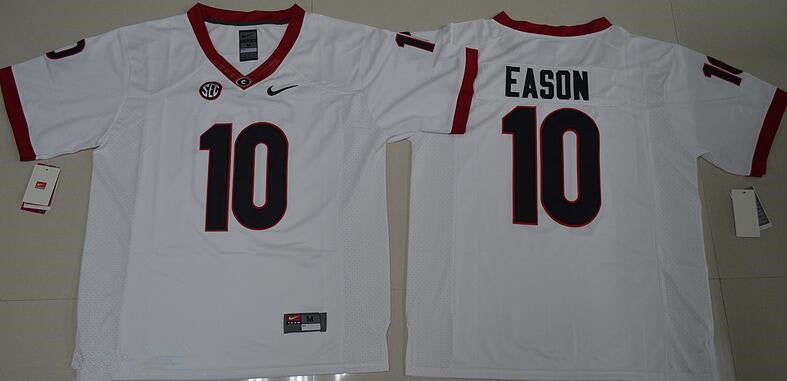 Georgia Bulldogs #10 Jacob Eason White Stitched NCAA College Football Jersey