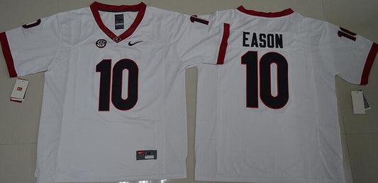 Georgia Bulldogs #10 Jacob Eason White Stitched NCAA College Football Jersey