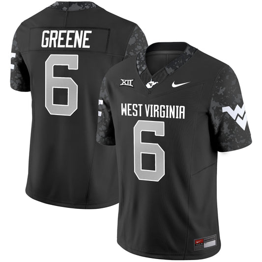 Garrett Greene Jersey #6 West Virginia Mountaineers 2025 Stitched Coal