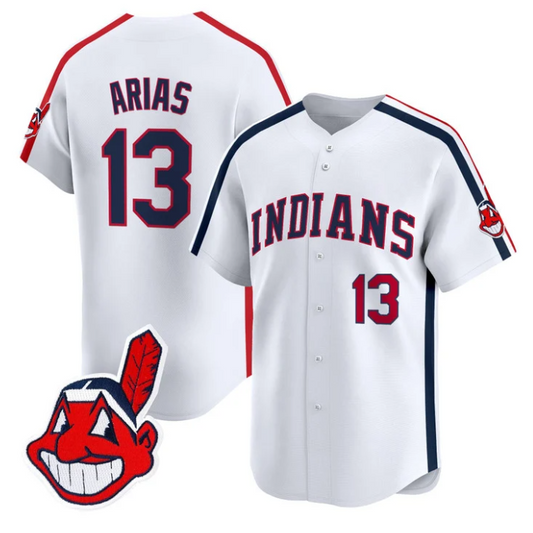 Gabriel Arias Jersey #13 Cleveland Indians Ricky Wild Thing Vaughn White