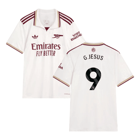Gabriel Jesus #9 Arsenal 2025-26 Third Jersey – Cream