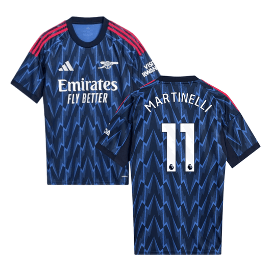 Gabriel Martinelli #11 Arsenal 2025-26 Away Men Jersey – Blue