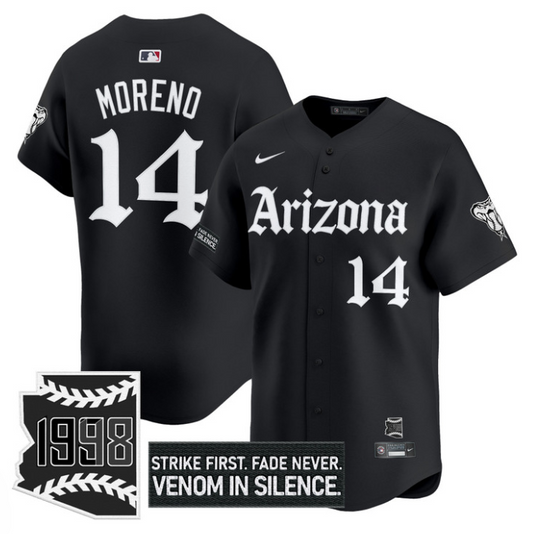 Gabriel Moreno Jersey #14 Arizona Diamondbacks Gothic Desert Fang Edition Black