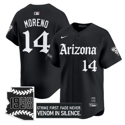 Gabriel Moreno Jersey #14 Arizona Diamondbacks Gothic Desert Fang Edition Black