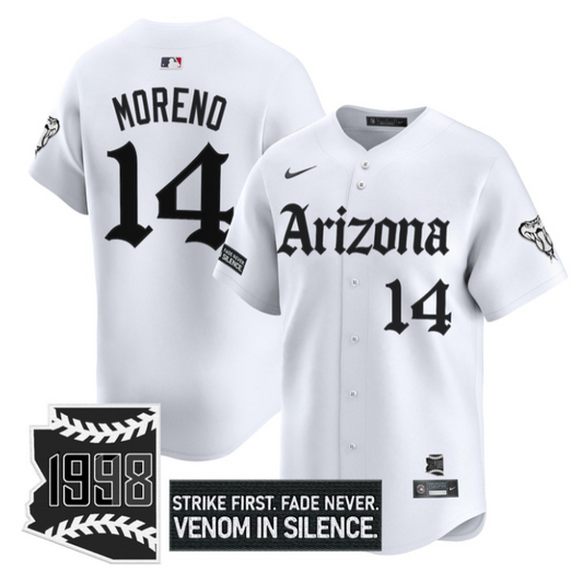 Gabriel Moreno Jersey #14 Arizona Diamondbacks Gothic Desert Fang Edition White