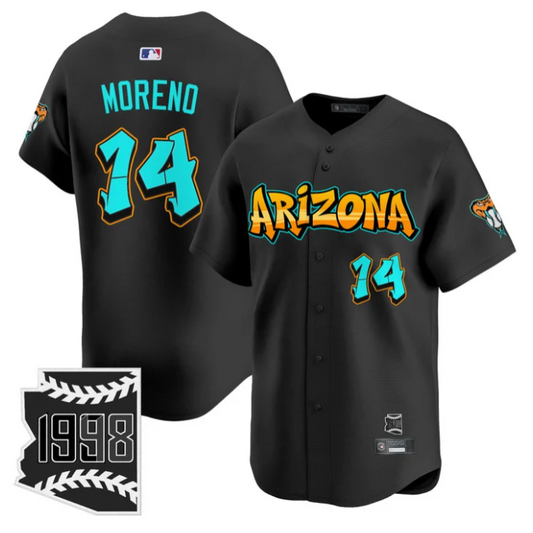 Gabriel Moreno Jersey #14 Arizona Diamondbacks Graffiti Desert Ink Edition Black