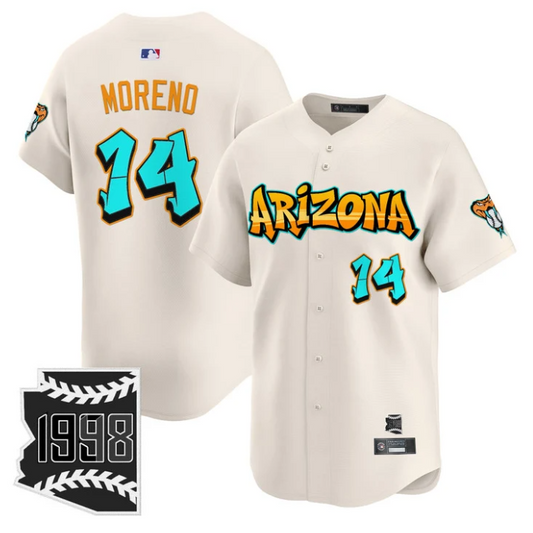 Gabriel Moreno Jersey #14 Arizona Diamondbacks Graffiti Desert Ink Edition Cream