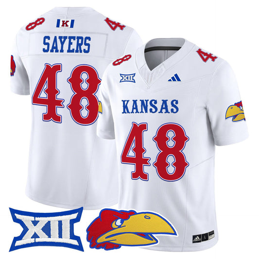 Gale Sayers Jersey #48 Kansas Jayhawks 2025 Vapor Limited Stitched White