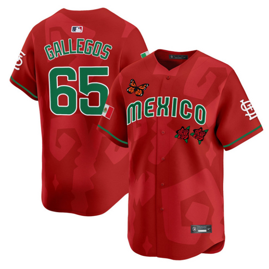 Gallegos Jersey #65 Mexican Heritage 2025 Sentrock Vapor Limited Stitched Red