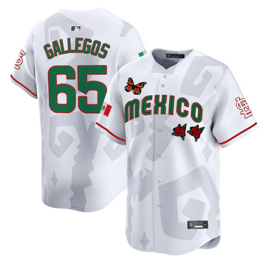 Gallegos Jersey #65 Mexican Heritage 2025 Sentrock Vapor Limited Stitched White