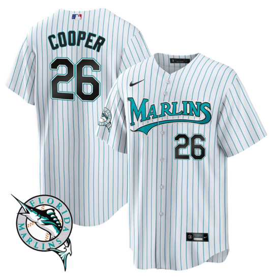 Garrett Cooper Jersey #26 Miami Marlins Throwback Cool Base All Stitched