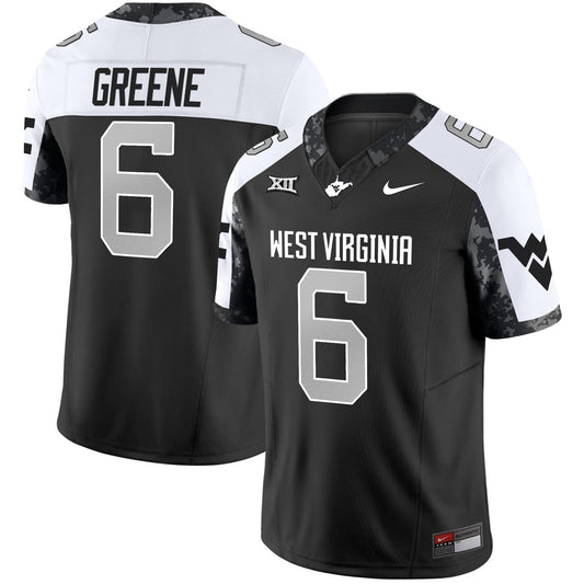 Garrett Greene Jersey #6 West Virginia Mountaineers 2025 Stitched Alternate