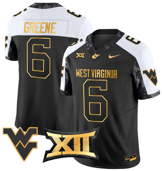 Garrett Greene Jersey #6 West Virginia Mountaineers Gold Vapor Football Alternate