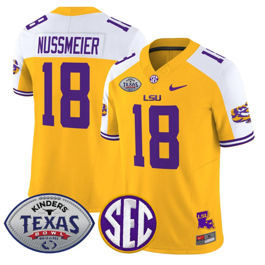 Garrett Nussmeier Jersey #18 LSU Tigers 2025 Texas Bowl Vapor Stitched