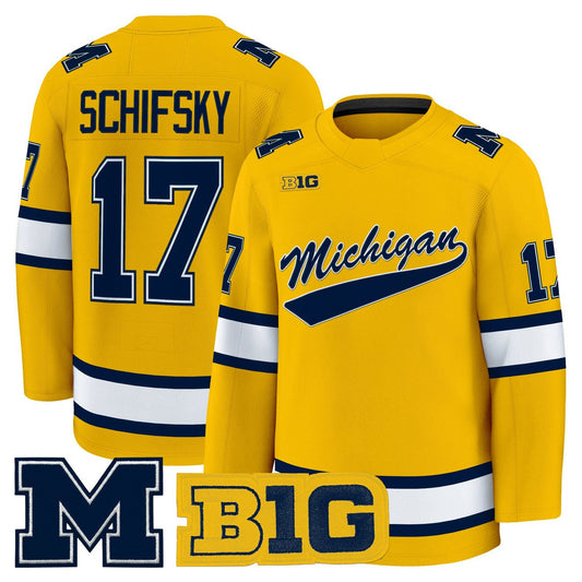 Garrett Schifsky Jersey #17 Michigan Wolverines 2025-26 Premium All Stitched
