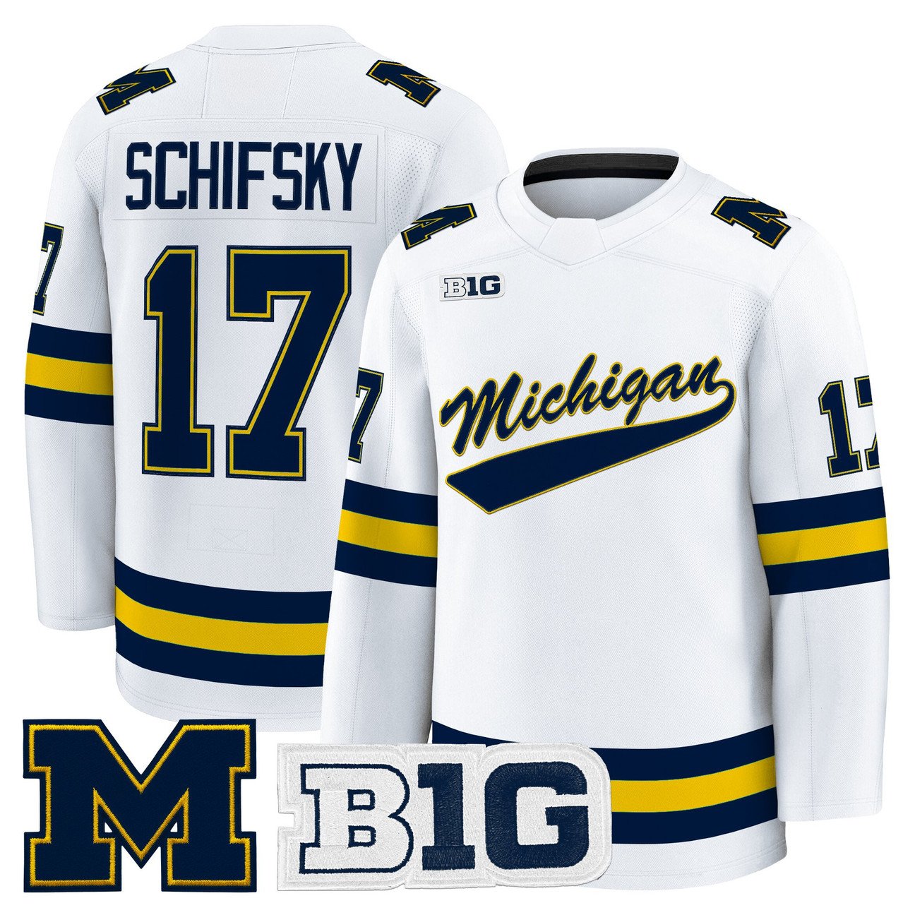Garrett Schifsky Jersey #17 Michigan Wolverines 2025-26 Premium All Stitched