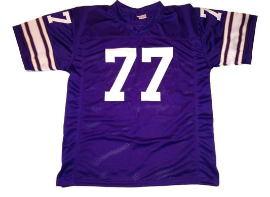 Gary Larsen Jersey #77 Custom Unsigned Football Stitched Purple