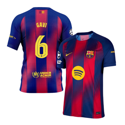 Gavi 6 Barcelona 2025-26 Home Jersey – Scarlet