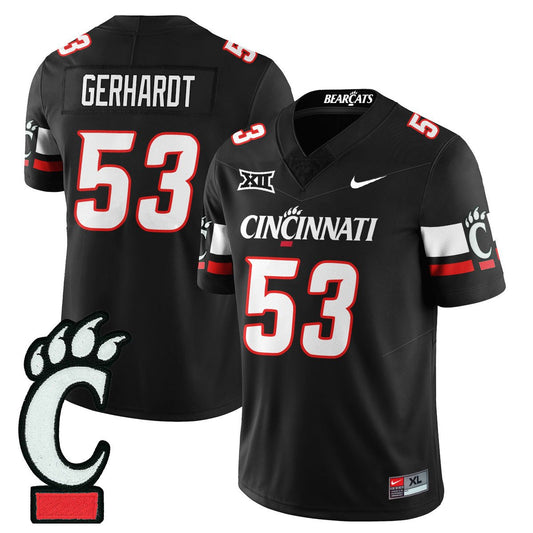 Gavin Gerhardt Jersey #53 Cincinnati Bearcats Football 2025 Stitched Black