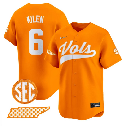 Gavin Kilen Jersey #6 Tennessee Vols 2025 Vapor Premier Limited Stitched Orange