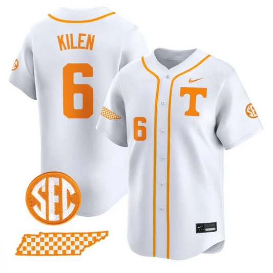 Gavin Kilen Jersey #6 Tennessee Vols 2025 Vapor Premier Limited Stitched White