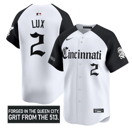 Gavin Lux Jersey #2 Cincinnati Reds Gothic Queen City Edition Stitched