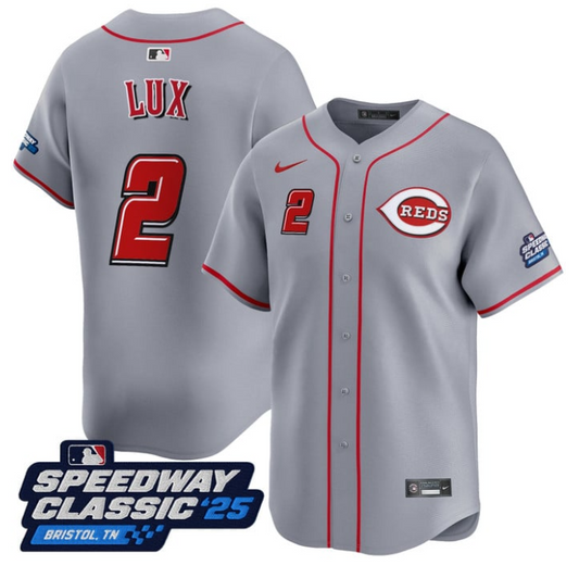 Gavin Lux Jersey #2 Cincinnati Reds Speedway Classic Limited Stitched Gray