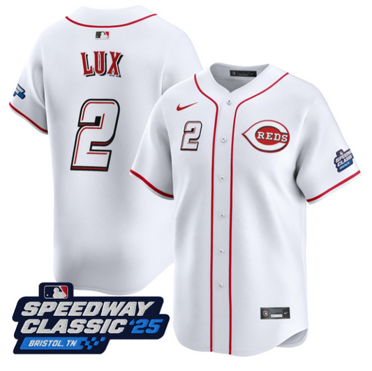 Gavin Lux Jersey #2 Cincinnati Reds Speedway Classic Limited Stitched White