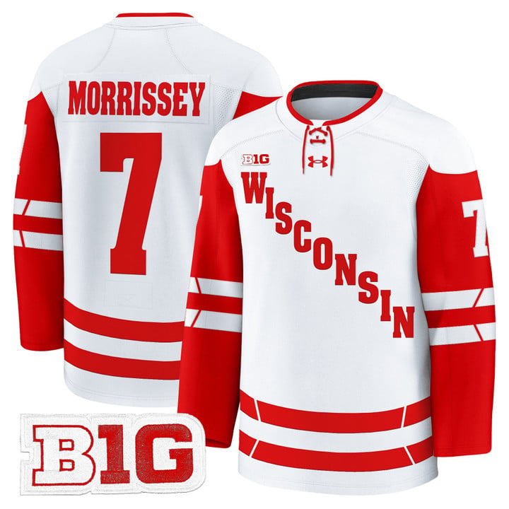 Gavin Morrissey Jersey #7 Wisconsin Badgers 2025-26 Premium Stitched