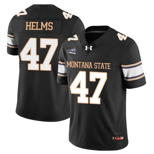 George Helms Jersey #47 Montana State Bobcat Football 2025 Stitched Black