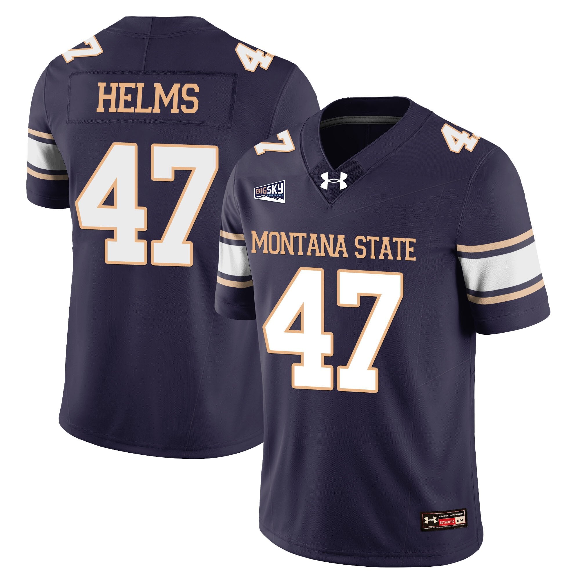 George Helms Jersey #47 Montana State Bobcat Football 2025 Stitched Navy