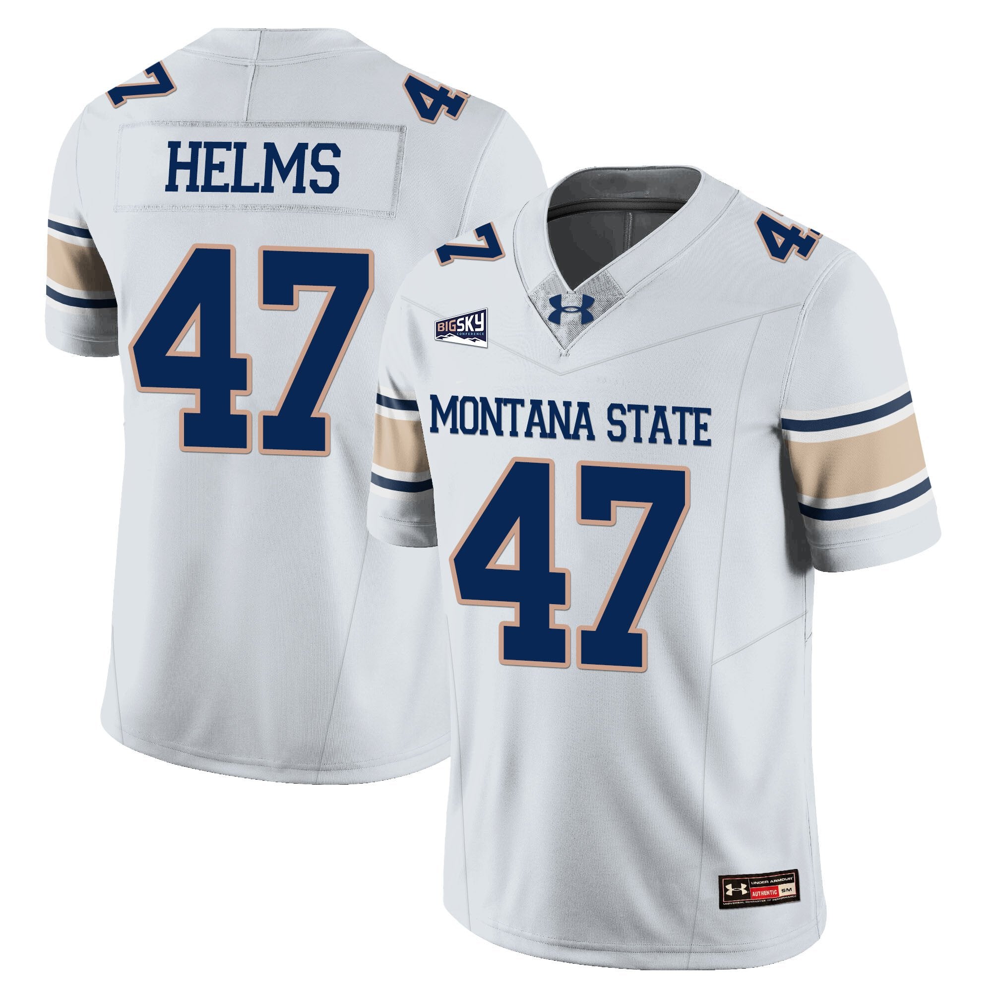 George Helms Jersey #47 Montana State Bobcat Football 2025 Stitched White